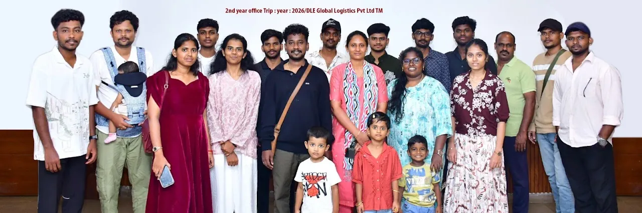 The DLE Global Logistics team and their families at an office trip